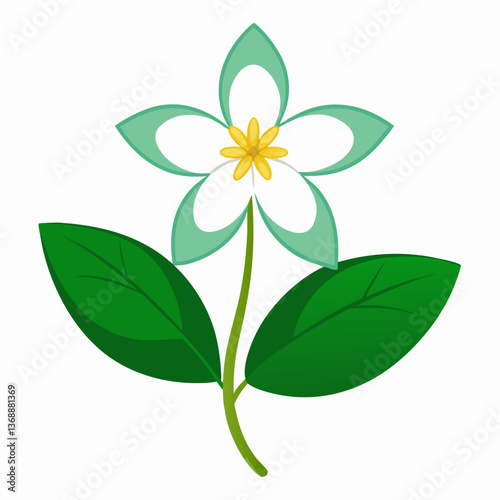 Minimalist Jasmine Vector Illustration on White Background