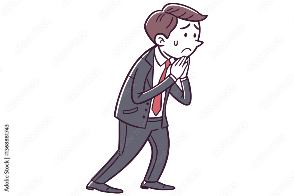 Obraz premium Stressed Businessman Vector Art. Businessman in Distress