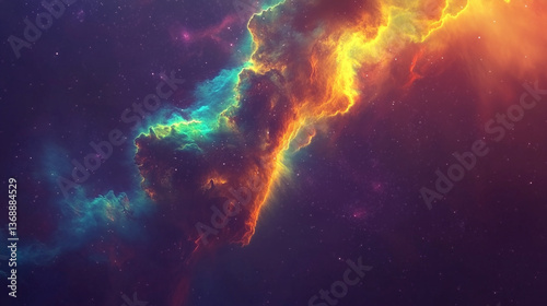 space nebula background with stars and galaxies
