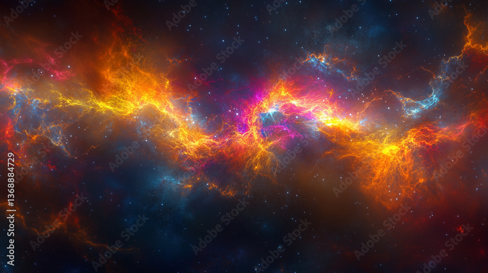 Naklejka premium space nebula background with stars and galaxies