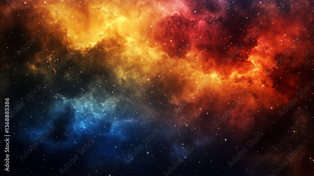 Fototapeta premium Deep space nebula with glowing gaseous clouds