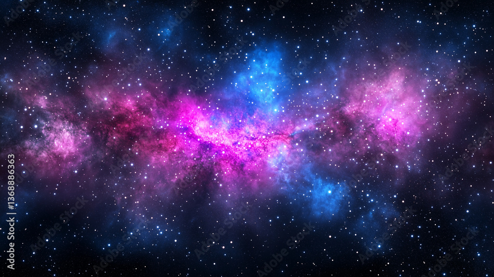 Naklejka premium Deep space nebula with glowing gaseous clouds