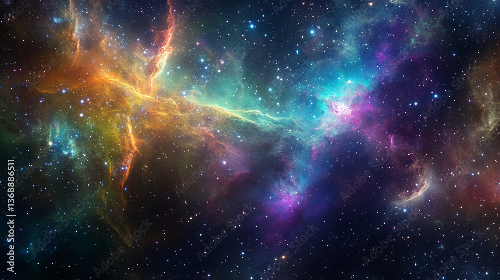 Obraz premium Deep space nebula with glowing gaseous clouds