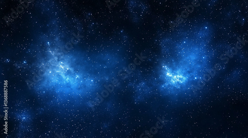 Deep space nebula with glowing gaseous clouds
