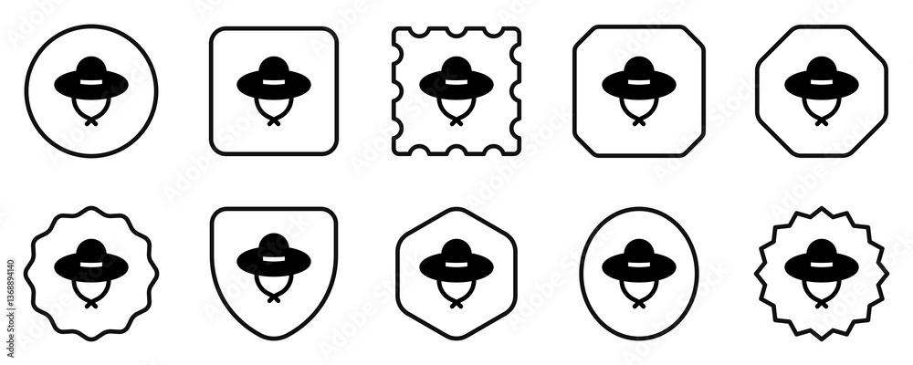 Editable sun hat vector icon. Part of a big icon set family. Perfect for web and app interfaces, presentations, infographics, etc Editable sun hat vector icon. Part of a big icon set family. Perfect for web and app interfaces, presentations, infographics, etc