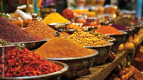 Vibrant Spices at a bustling Market