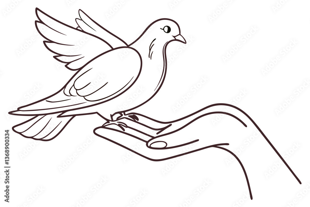Elegant Hand Offering Dove Vector Illustration Elegant Hand Offering Dove Vector Illustration
