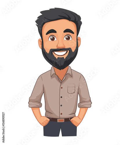 Cheerful Middle Eastern man enjoying a moment in a casual setting