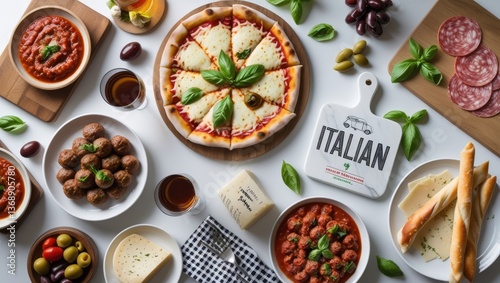 Wallpaper Mural La Tavola Italiana: A Lavish Panoramic Flat-Lay of Italy's Greatest Culinary Hits Torontodigital.ca