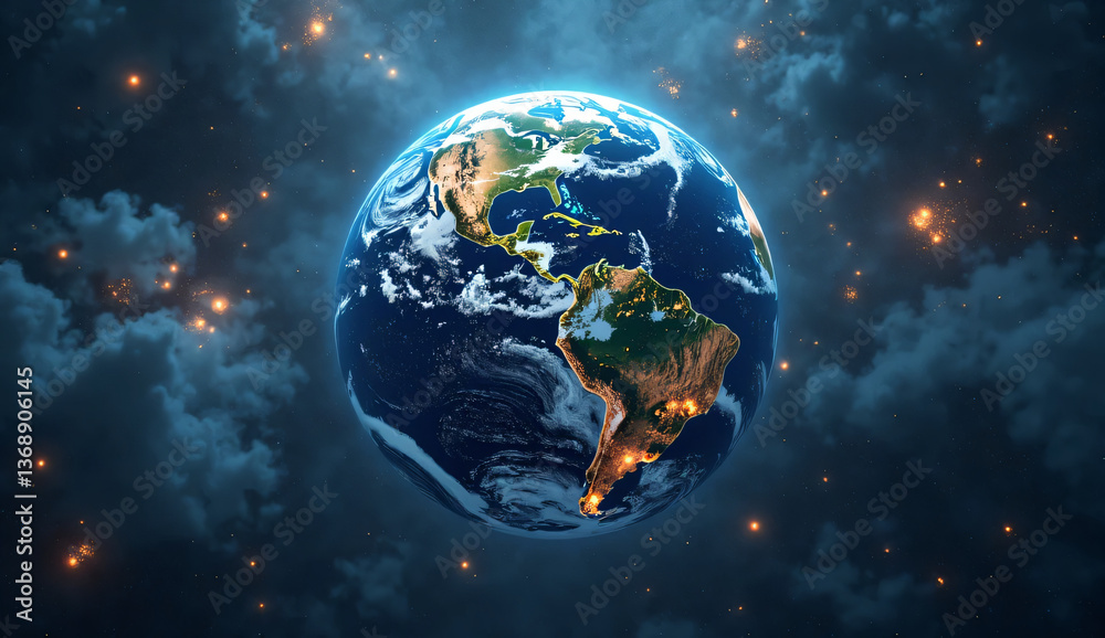 Fototapeta premium Stunning View of Planet Earth from Space