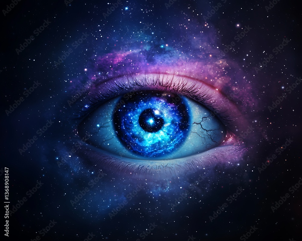Fototapeta premium Cosmic Eye Universe in Pupil.