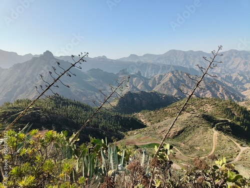 View of mountains in central Gran Canaria 