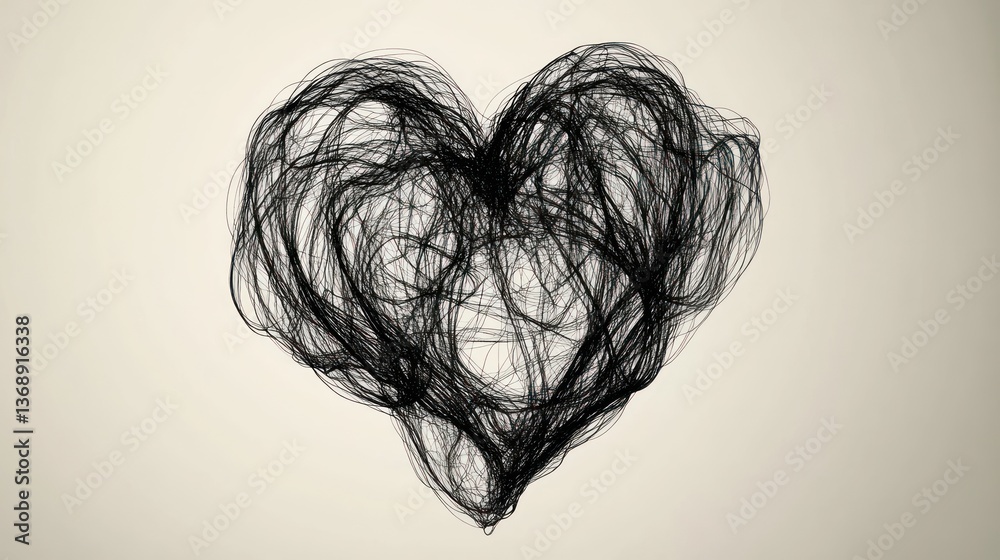 Fototapeta premium Abstract Heart of Lines