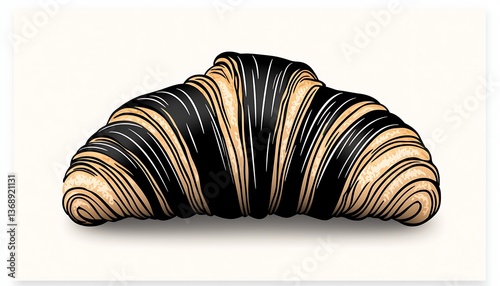 Croissant illustration, food art