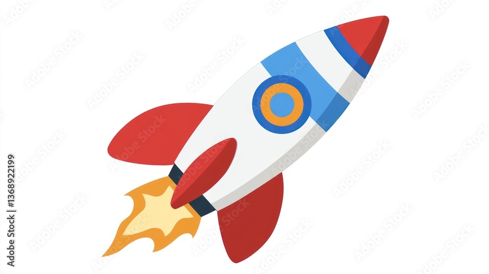 A vibrant rocket ship launching into space perfect for themes of exploration innovation and A vibrant rocket ship launching into space perfect for themes of exploration innovation and