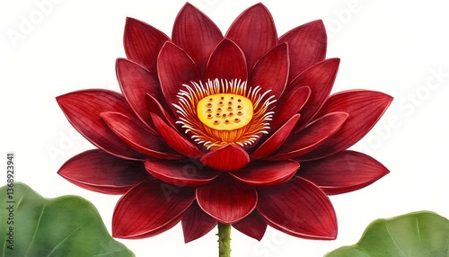 Dark Red Lotus Flower Bloom.