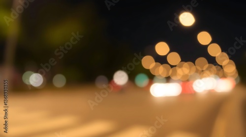 Wallpaper Mural Night city street lights blurred view Torontodigital.ca