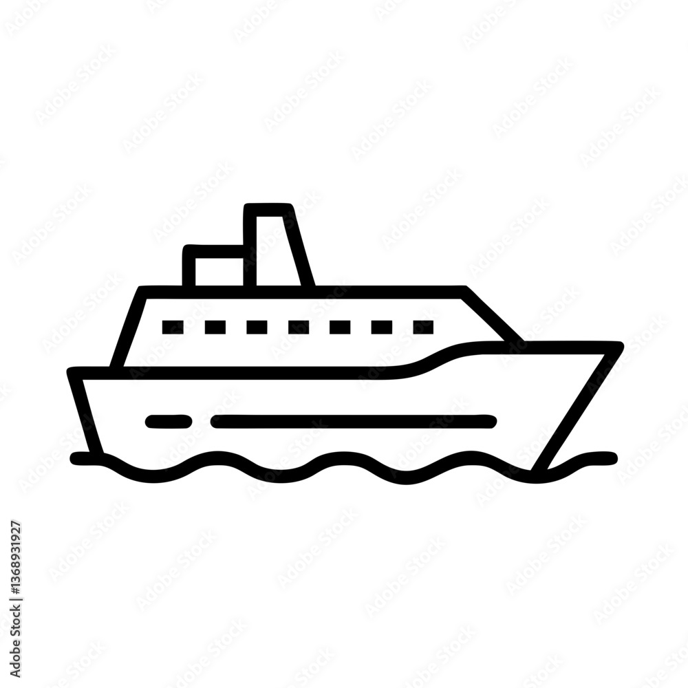 Sleek cruise ship sailing on calm waters, luxury travel adventure Sleek cruise ship sailing on calm waters, luxury travel adventure