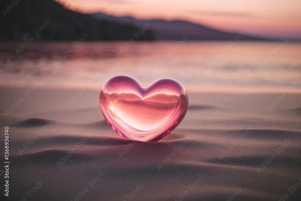 Fototapeta premium Valentine day background beautiful pink heart shape