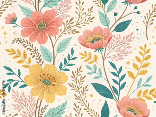 Delicate Floral Pattern with Soft Colors