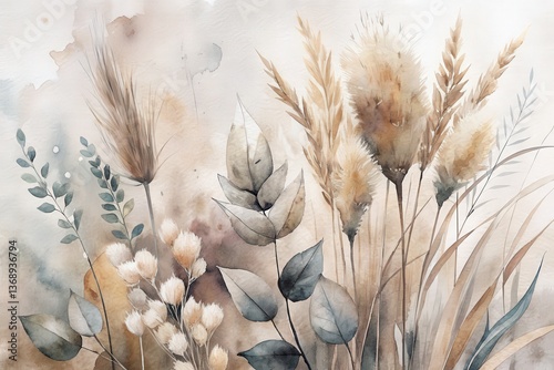 water color depiction of dried wild flowers