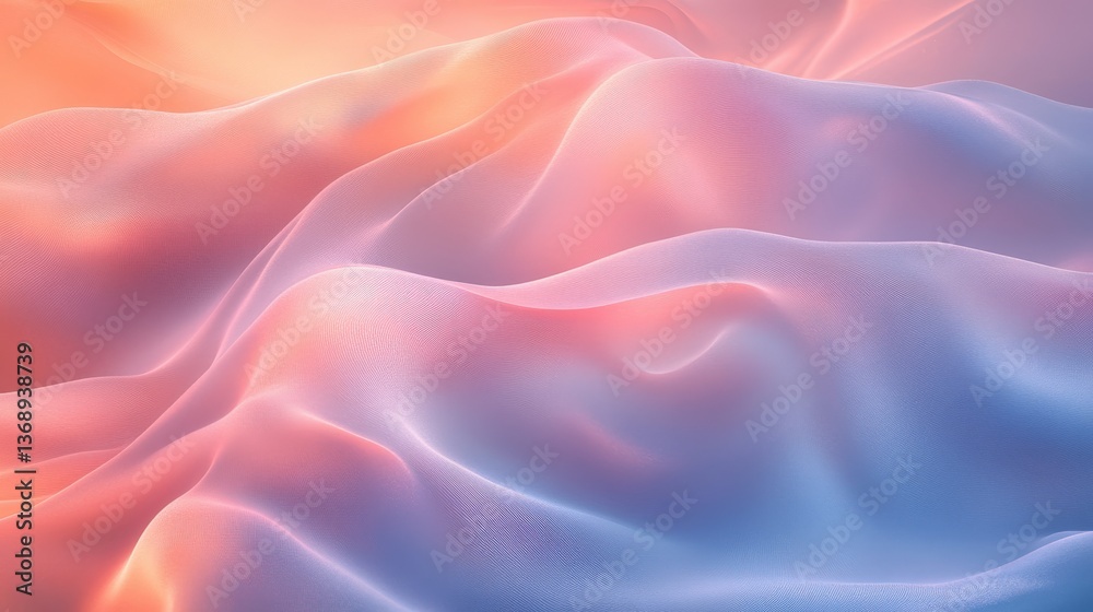 Obraz premium Soft and Flowing Fabric Textures in Pastel Colors for Backgrounds