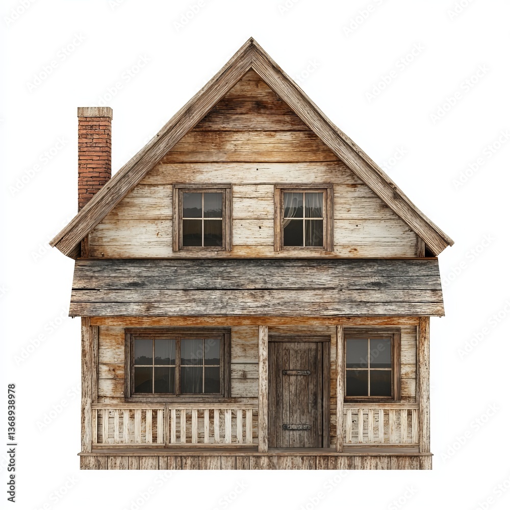 Rustic wooden house isolated on a white background Rustic wooden house isolated on a white background