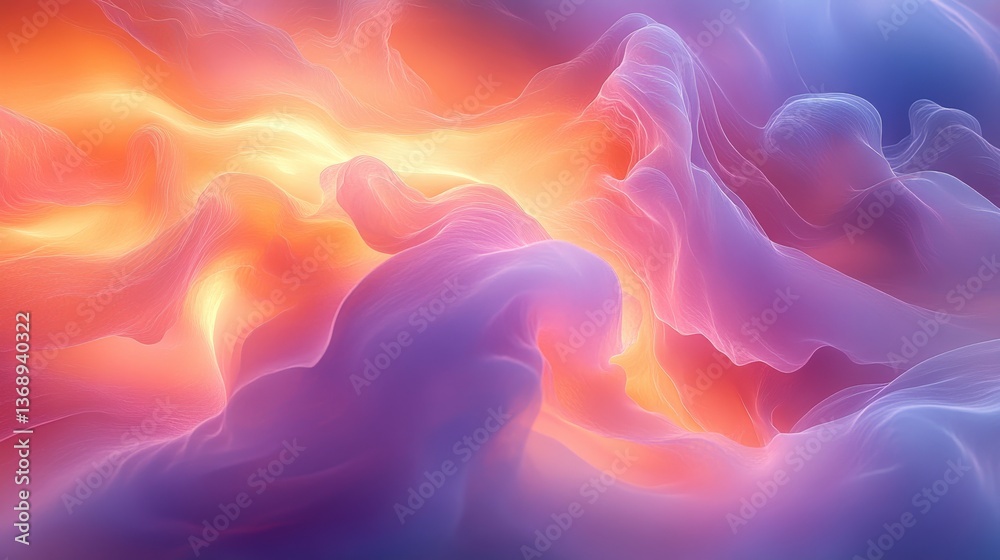 Obraz premium Abstract Colorful Swirls in Vibrant Shades of Orange and Purple
