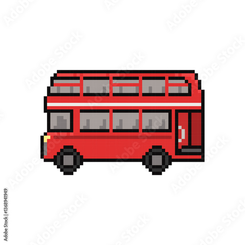 DOUBLE DECKER BUS PIXEL ART