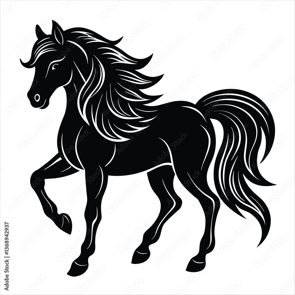 Obraz premium horse silhouette vector style