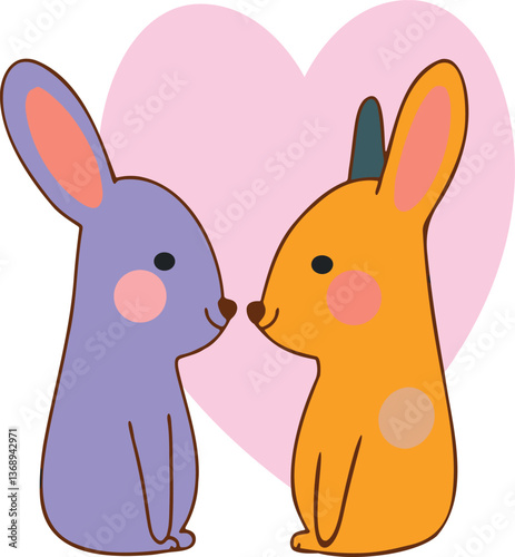 two pink rabbits
