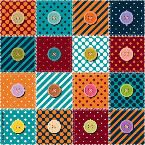 Patchwork print wallpaper background with different patterns quilting hobby craft handmade