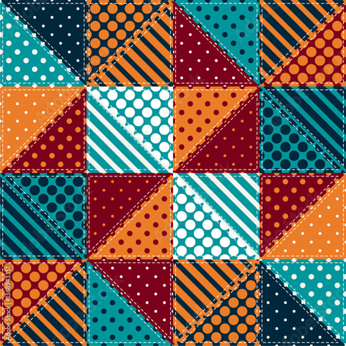 Patchwork print wallpaper background with different patterns quilting hobby craft handmade