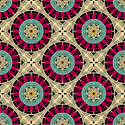  Pattern with crochet granny square wallpaper handmade decorative art design print