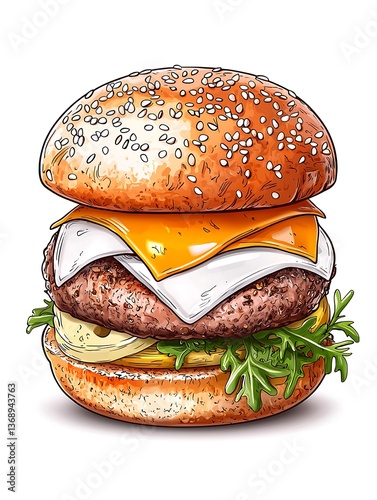 Delicious Burger Illustration