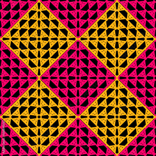 Pattern with crochet granny square wallpaper handmade decorative art design print	