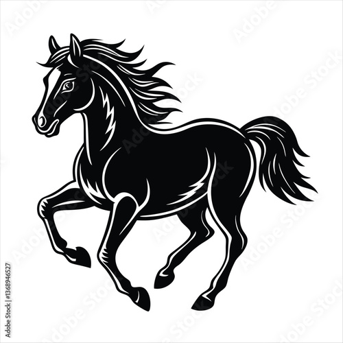horse silhouette vector style