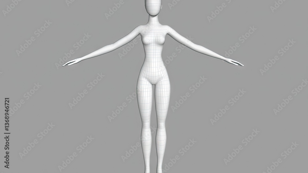 Female mannequin standing for fashion design on gray background Female mannequin standing for fashion design on gray background