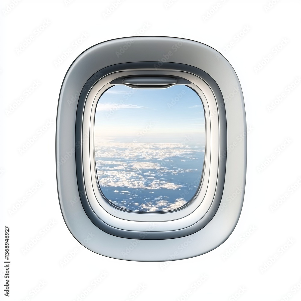Obraz premium Airplane window isolated on a white background, perfect for clipart