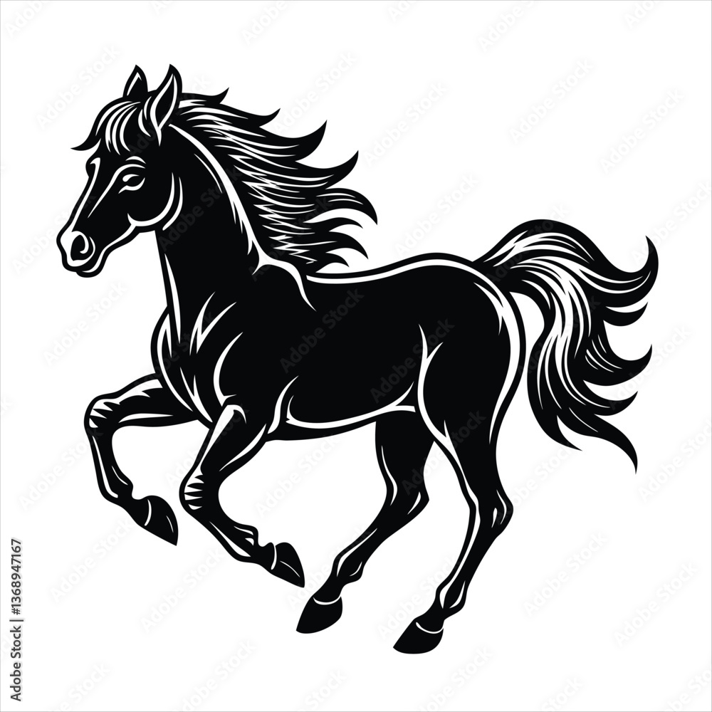 Obraz premium horse silhouette vector style