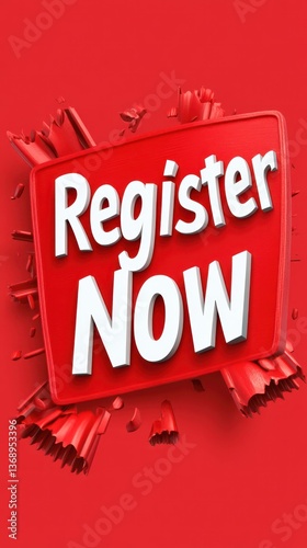 Red urgent registration call-to-action
