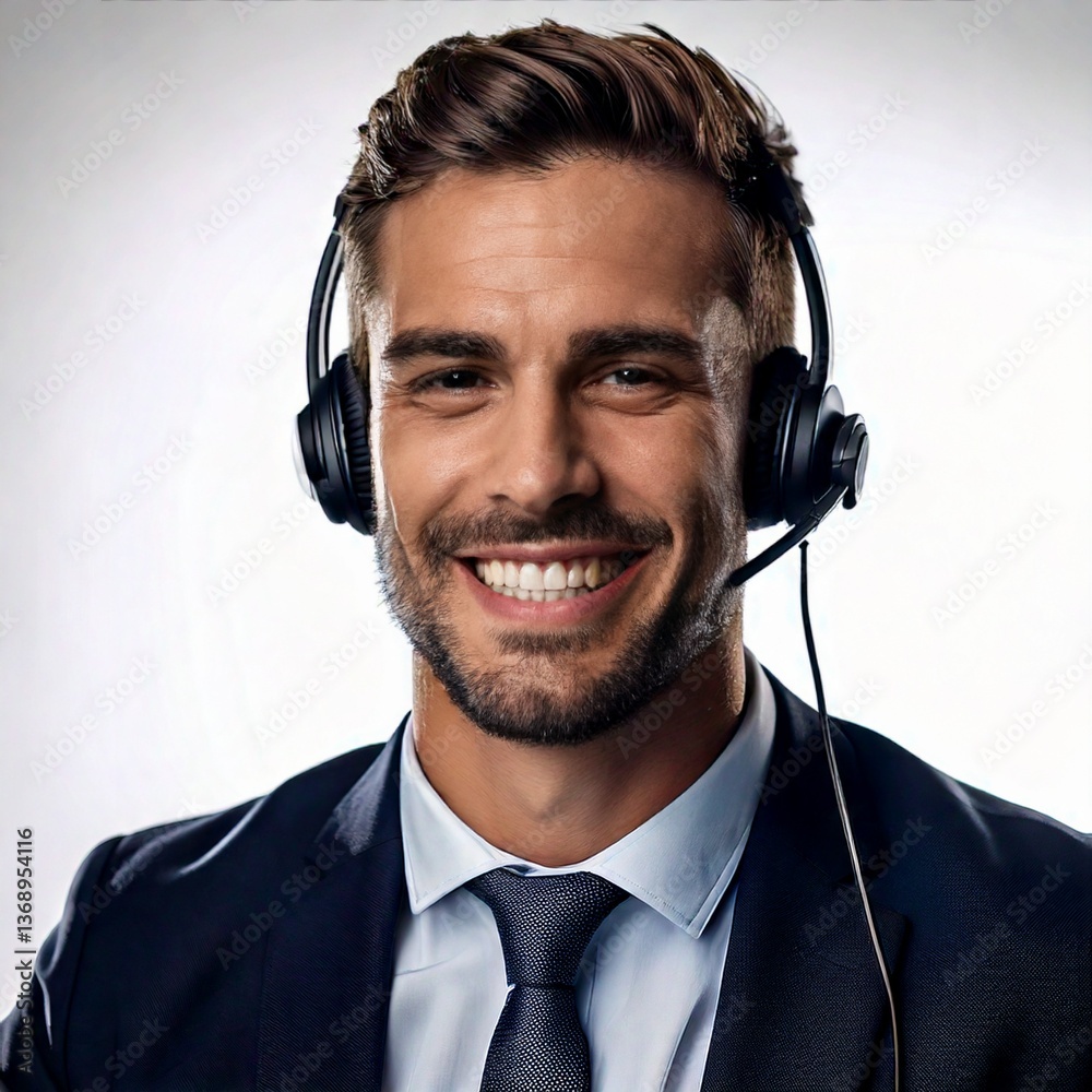 Portrait of a friendly customer service representative smiling during a video conference Portrait of a friendly customer service representative smiling during a video conference