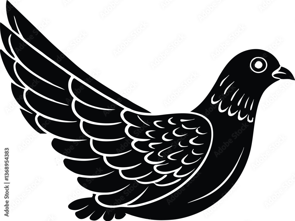 Fototapeta premium Dove vector icon on white background