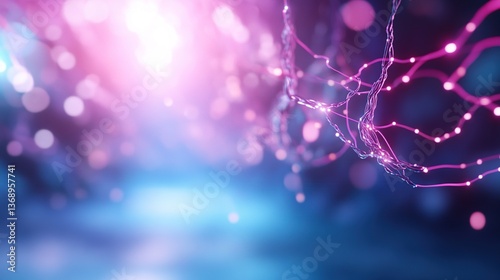 Abstract representation of interconnected nodes with vibrant colors