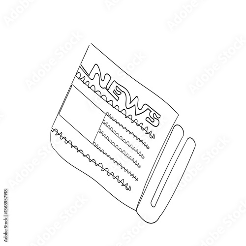 Newspaper icon  news paper vector sign continuous line drawing doodle