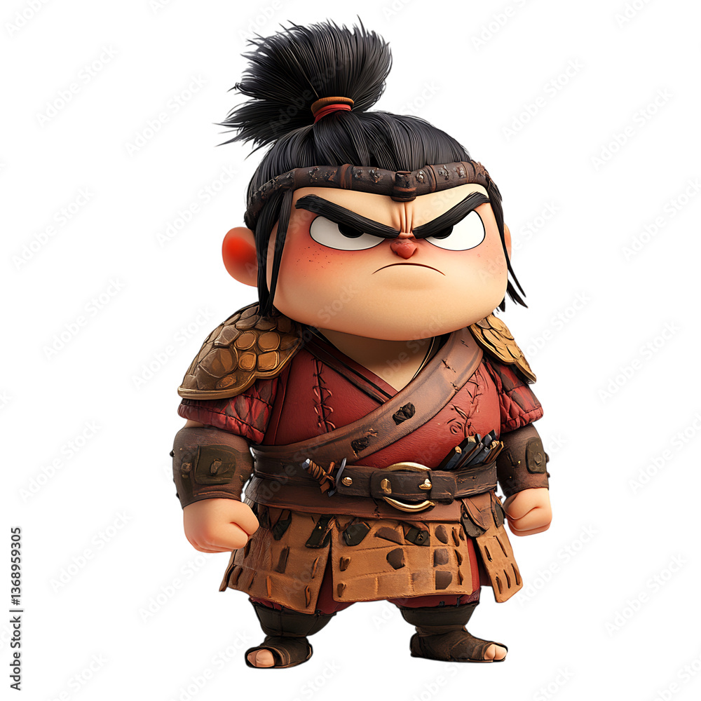 Disgusted 3D Cartoon Character with Black Hair and Red Shirt Isolated on Transparent Background Disgusted 3D Cartoon Character with Black Hair and Red Shirt Isolated on Transparent Background
