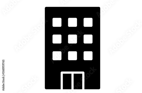 シンプルなビル.、マンションのイラストのアイコン
