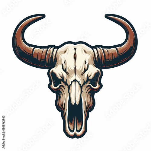 A skull with horns on it