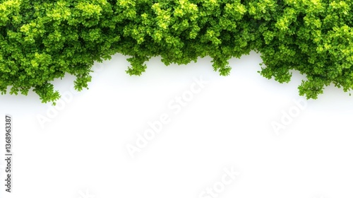Top view of green moss isolated on a white background