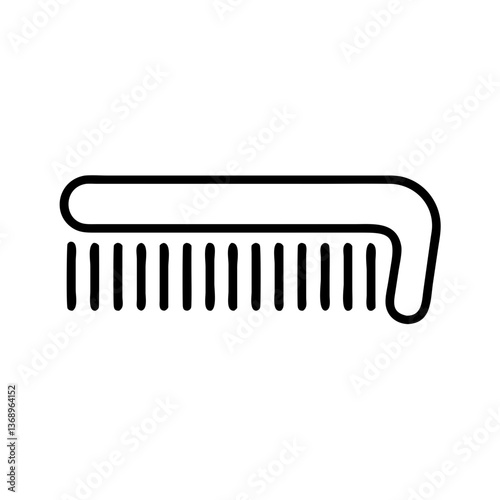 Hair comb icon in simple line style.